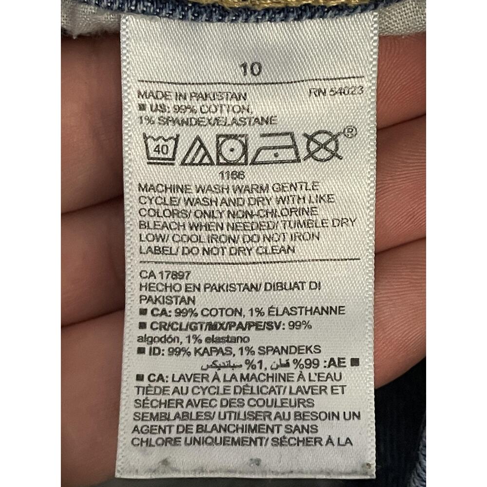 Old Navy Womens 10 Blue Sky-Hi Straight Extra High Rise Distressed Jeans Distroy - Picture 12 of 13